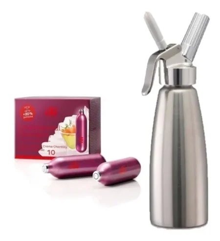 Cremera Profesional Gourmet Acero Inoxidable + 10 Capsulas