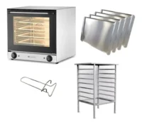 Horno Convector 44x32 Catania 4 Bandejas Y Base Portabandejas