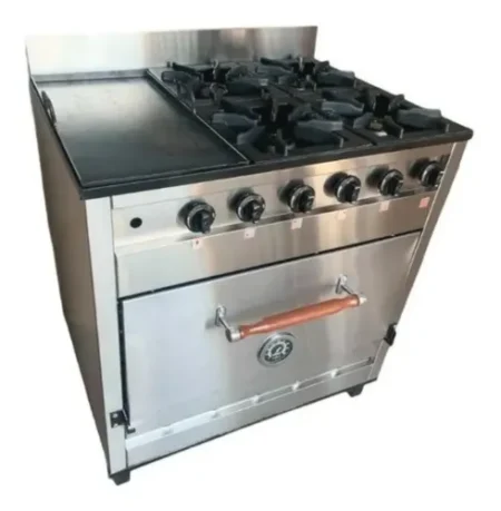 Cocina Industrial Pevi 4 Hornallas Horno Pizzero Y Plancha - Imagen 2