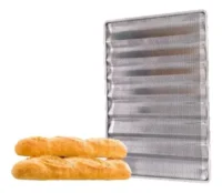 Baguetera Bandeja De Aluminio 70x45,5cm 9 Ondas Baguette Pan