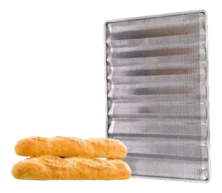 Baguetera Bandeja De Aluminio 70x45,5cm 9 Ondas Baguette Pan