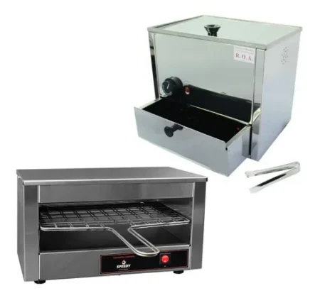 Tostadora Eléctrica Compacta + Panchera Con Calienta Pan Roa