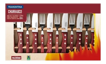 Set De Cubiertos Tramontina Polywood Juego Chuletero 12 Pz - Imagen 2