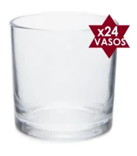 Vasos Whisky Bajo Bar Rock Vidrio Nadir 265 Ml Set X24