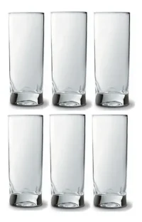 X6 Vasos Amassadinho Trago Largo Vidrio Nadir 310 Ml Bazar