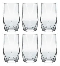 X6 Vasos Topazio Trago Largo Vidrio Nadir 350 Ml Bar Bazar