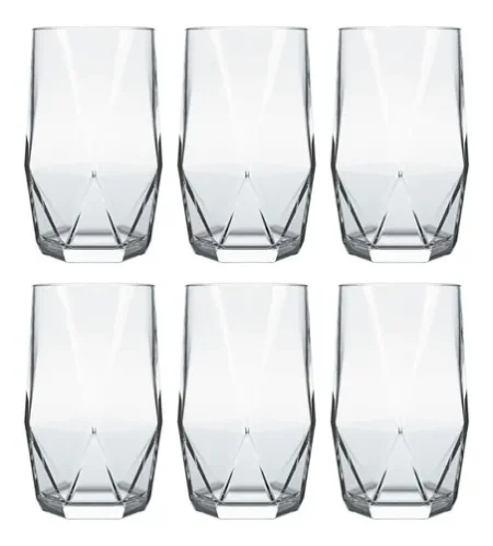 X6 Vasos Topazio Trago Largo Vidrio Nadir 350 Ml Bar Bazar