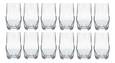 X12 Vasos Topazio Trago Largo Vidrio Nadir 350 Ml Bar Bazar