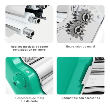 Pastalinda Maquina Clasica Original 260 Mm Verde - Imagen 6