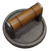 Smasher Para Hamburguesas Hierro Fundido Mango Madera 13 Cm