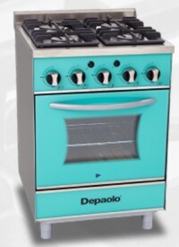 Cocina Cristal De 4 Hornallas 570 Depaolo Turquesa