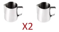 Combo 2 Jarras Barista Pitcher Acero Inoxidable 600 Ml 20 Oz