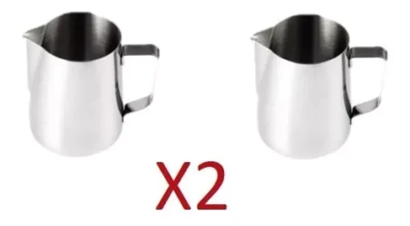 Combo 2 Jarras Barista Pitcher Acero Inoxidable 600 Ml 20 Oz