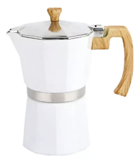 Cafetera Hudson 9 Pocillos Aluminio Esmaltado Blanco