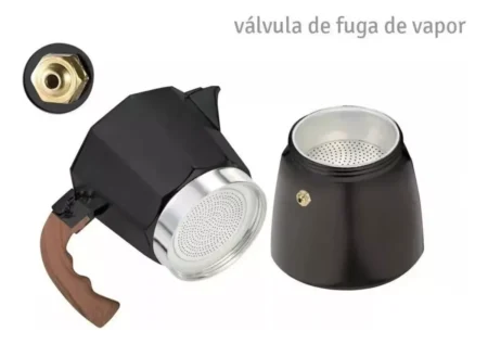 Cafetera Hudson 6 Pocillos Aluminio Esmaltado Negra - Imagen 3
