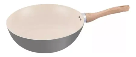 Wok De Ceramica Antiadherente 28 Cm Crema Hudson - Imagen 2