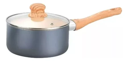 Cacerola De Ceramica Tapa Vidrio Con Mango 18cm Crema Hudson - Imagen 2