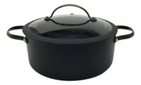 Cacerola Antiadherente Tapa Vidrio Total Black 28 Cm Hudson