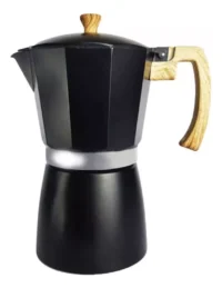 Cafetera Italiana Manual Aluminio 6 Pocillos Negro