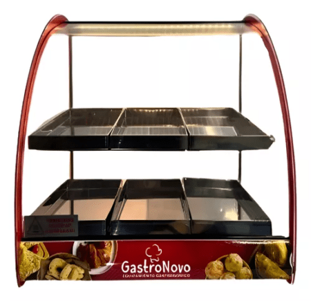 Mantenedor Comida Caliente Curvo Luz Led Gastronovo