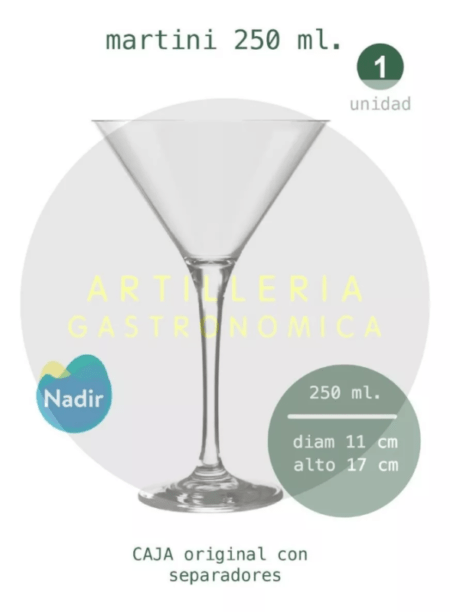 Copa Martini Tragos Vidrio 250 Ml Nadir Cod 7228 X 1 - Imagen 2