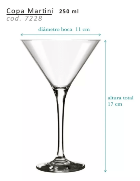 Copa Martini Tragos Vidrio 250 Ml Nadir Cod 7228 X 1 - Imagen 4