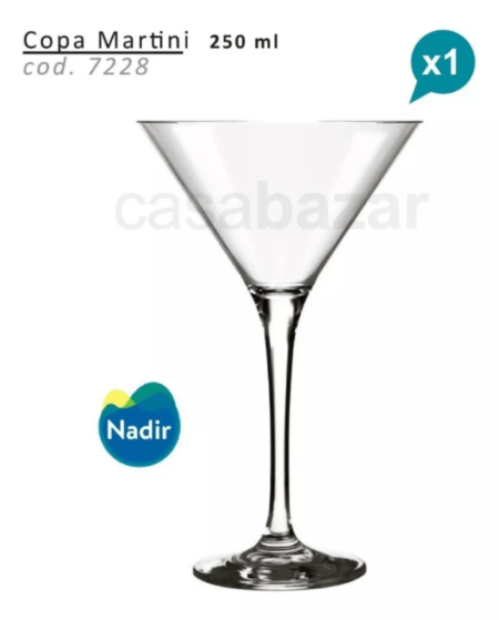 Copa Martini Tragos Vidrio 250 Ml Nadir Cod 7228 X 1 - Imagen 3