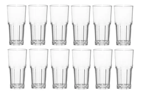 Vaso De Vidrio Nadir Bristol Trago Largo 340ml X12
