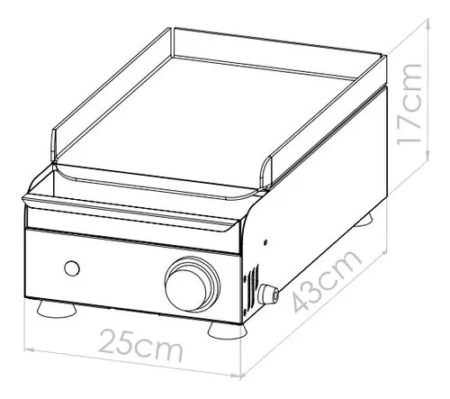 Plancha Lisa Electrica De 35x25 1,2kw Speedy Grill - Imagen 2