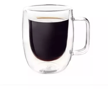 Taza De Cafe Mug Doble Pared Vidrio 240 Ml - Imagen 3