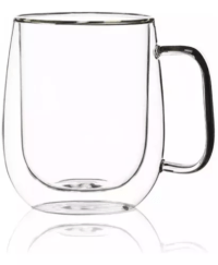 Taza De Cafe Mug Doble Pared Vidrio 240 Ml