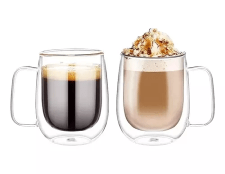 Taza De Cafe Mug Doble Pared Vidrio 240 Ml - Imagen 2
