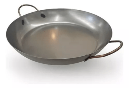 Paellera De Chapa Gastronómica Con Asas 34 Cm Color Gris