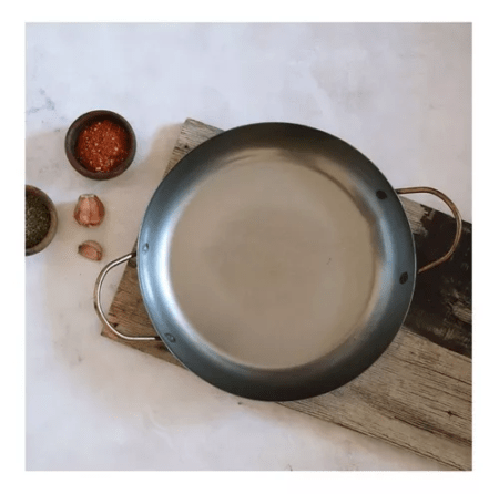 Paellera De Chapa Gastronómica Con Asas 34 Cm Color Gris - Imagen 3