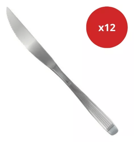 Cuchillo De Mesa Mango Rayado Carol Asado Pack X12 - Imagen 2