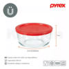 Contenedor Redondo Simply Store Pyrex Con Tapa Roja 950cc - Imagen 2
