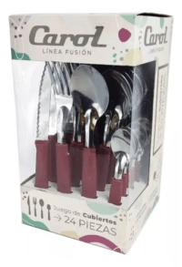 Set 24 Cubiertos Caja Visor Borravino Linea Fusion