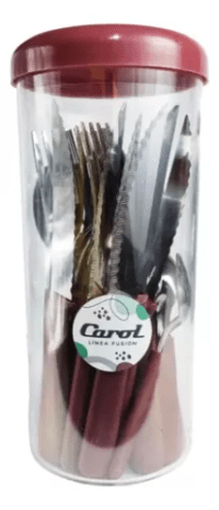Juego De Cubiertos Carol X 24 + Frasco De Regalo Borravino