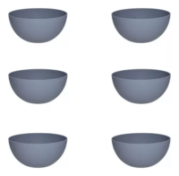 Combo X6 Compotera De Plastico 11cm Carol Linea Fusion Gris