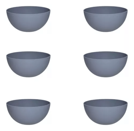 Combo X6 Compotera De Plastico 11cm Carol Linea Fusion Gris