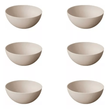 Combo X6 Compotera De Plastico 11cm Carol Linea Fusion Tiza