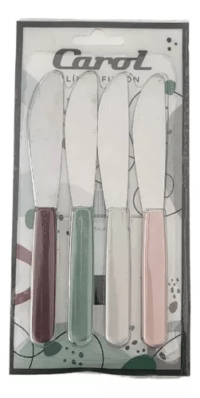 Set X4 Cuchillo Para Untar Untador Carol Color Surtido