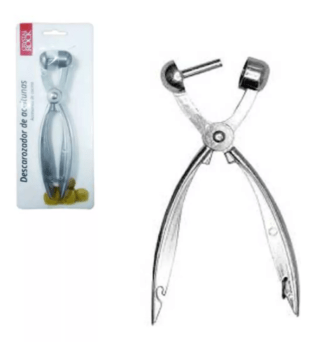 Descarozador Aceitunas Aluminio 18 Cm Color Gris