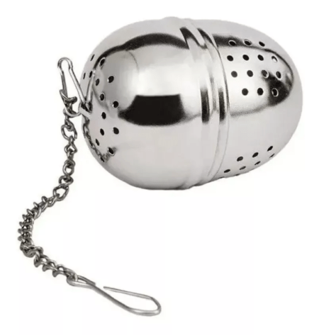 Infusor De Te En Hebras Con Cadena Bola Acero Inoxidable