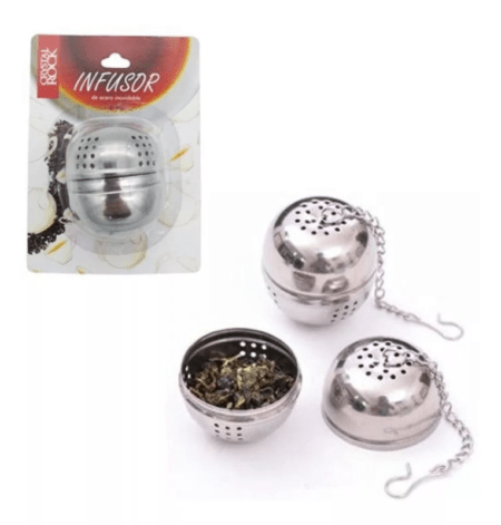 Infusor De Te En Hebras Con Cadena Bola Acero Inoxidable - Imagen 2