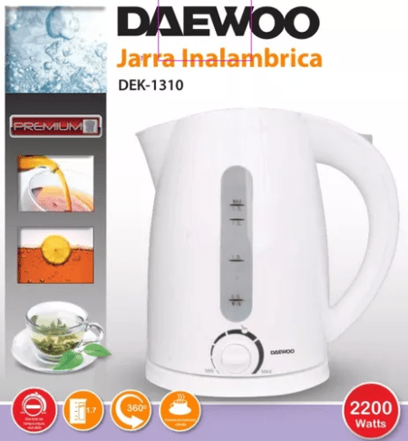 Pava Electrica Daewoo Dek-1310 Con Corte Para Mate - Imagen 3