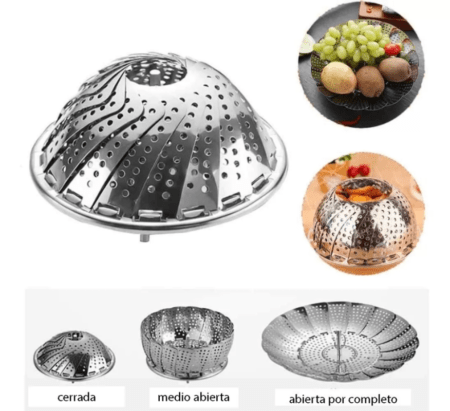 Vaporera Vaporiera Flor Plegable Vegetales Acero Inoxidable - Imagen 7