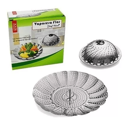 Vaporera Vaporiera Flor Plegable Vegetales Acero Inoxidable - Imagen 3