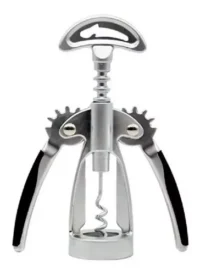 Sacacorcho Destapador De Vino Con Doble Aleta Manual Acero