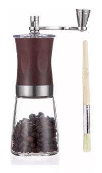 Molinillo De Café Práctico De Mano Molino Cerámica Acero & Vidrio